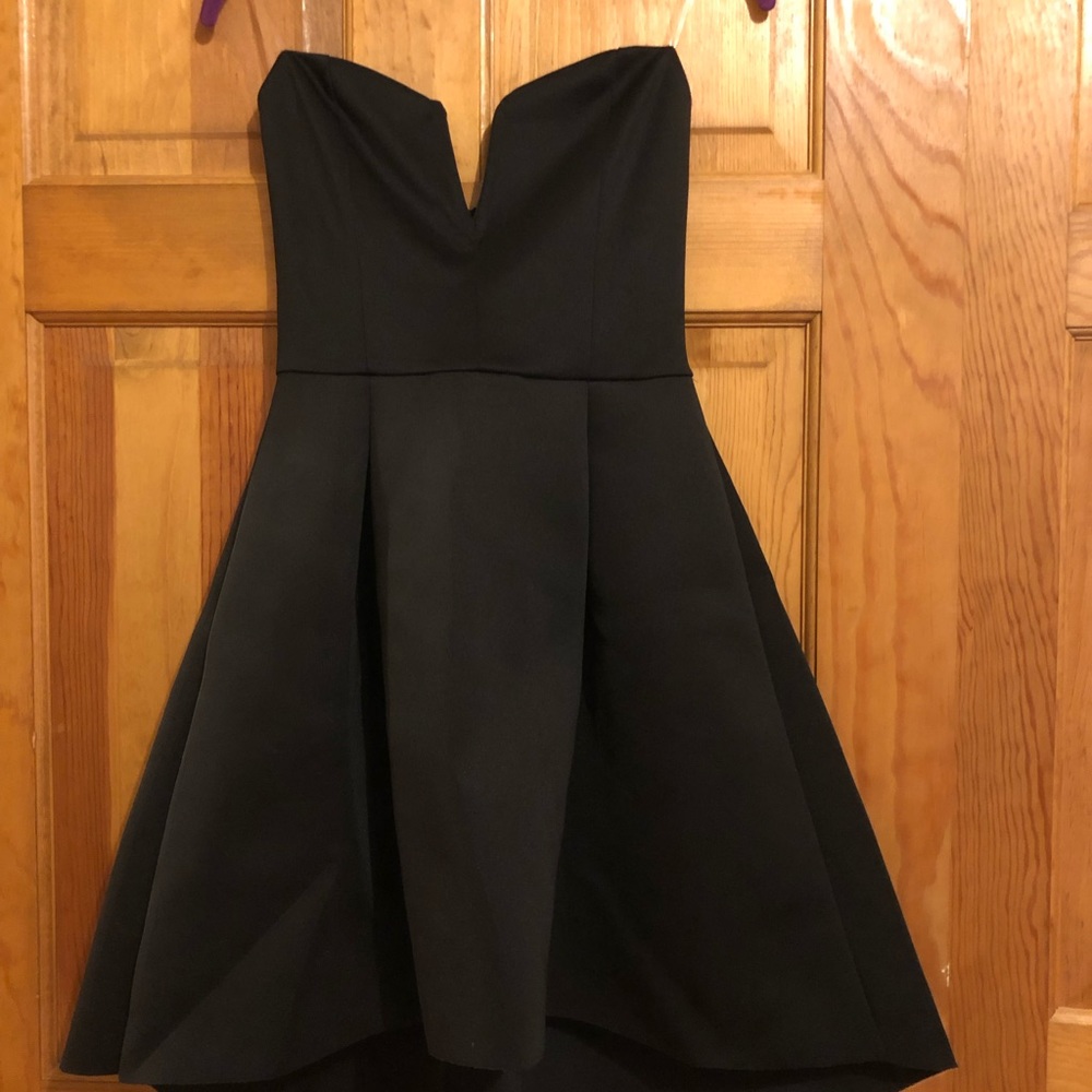 Black deep V party dress